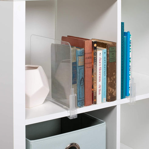 Richards Homewares Acrylic Shelf dividers 2 Pack- Closet Organizer and Storage for Purses, Sweaters, Clothes or Books - Clear Separators for Bedro...
