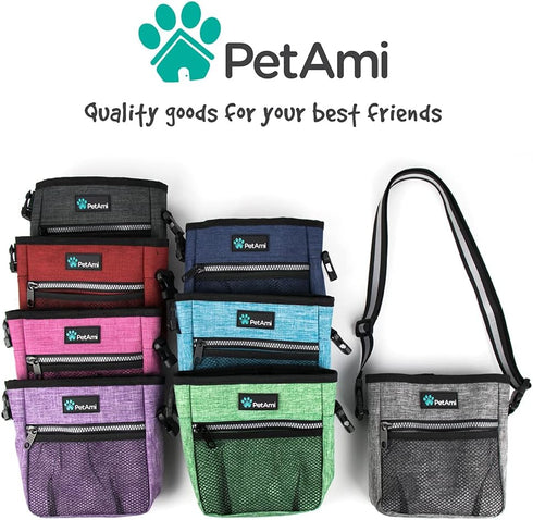 PetAmi Dog Treat Pouch, Pet Treat Pouch for Training, Dog Walking Bag Holder for Kibbles, Pet Food Toy, Dog Trainer Essentials Supplies, Poop Bag ...