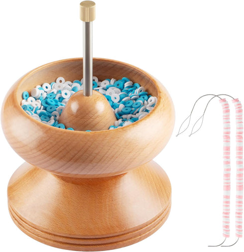 ORNUNIQ Clay Bead Spinner, Jewelry Making Tool with 1500 Clay Beads and 2 Big Eyed Beaded Needles, Ideal for Clay Beads Jewelry Making...
