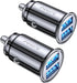 AINOPE 2 Pack Fast Mini Car Charger Adapter, 4.8A Metal Cigarette Lightter USB Car Charger Flush Fit, Dual Port Fit for iPhone 16 15 14 13 12 Pro ...
