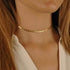 CAROVO Dainty Gold Chain Choker Necklace for Women 18K Gold Plated Minimalist Figaro Beaded Lace Satellite Coin Chain Necklace Delicate Choker Jew...