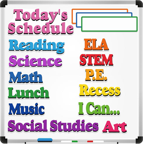16 Pcs Classroom Schedule Magnets Reusable Today's Schedules Magnetic Course Labels with Dry Erase Blank Magnetic Labels for Bulletin Board Whiteb...