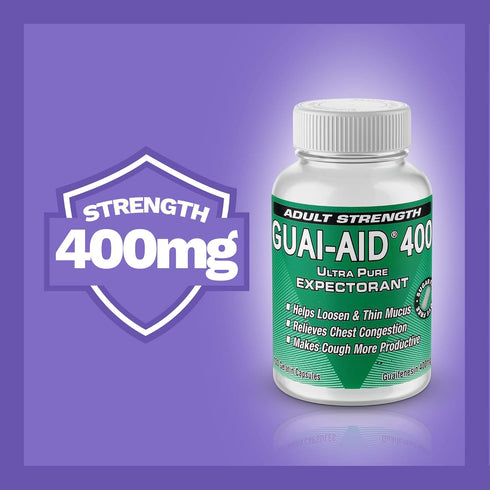 400 400mg, dye-Free Fast Acting Mucus Relief Guaifenesin, (Bottle of 400 caplets)...