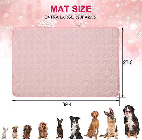 Pet Dog Cooling Bed Mats,Self Cooling Pet Dog Cool Mat Pads for Dogs Cats Indoor and Outdoor (X-Large(28x40 inch), Pink)...