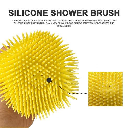 Pet Bath Brush Dog Scrubber for Bath Pet Shampoo Brush Dog Bathing Brush Pet Bubble Brush with Silicone Loop Handle for Long Short Haired Dogs and...
