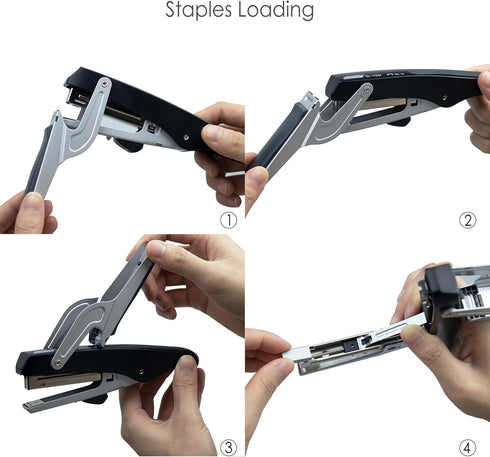 Handheld Plier Stapler, Desktop Stapler, Sturdy Metal Hand Stapler for Office, School and Home, Only Can Use with NO.10 Staples, Black, 2024 Gifts...