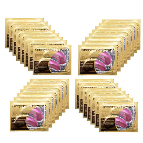 Pink Collagen Eye Mask, 30 Pairs Crystal Gold Under Eye Patches For Puffy Eyes and Dark Circles – Look Less Tired and Reduce Wrinkles and Fine Lin...