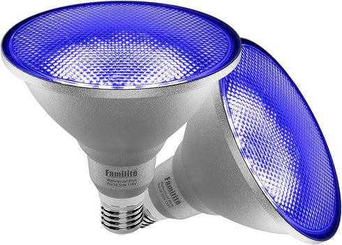 Blue PAR38 LED Flood Light Bulbs, 30W (100 Watt Equivalent), Outdoor Waterproof PAR38 Landscape Bulbs for Garden, Bedroom, Valentine's Day, Hallow...