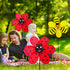 Flower Wind Spinner 4pcs Garden Pinwheels Whirligigs 11.8inch Ladybug Bee Windmill Wind Spinner Pinwheel for The Yard Garden Lawn Patio Outdoor De...
