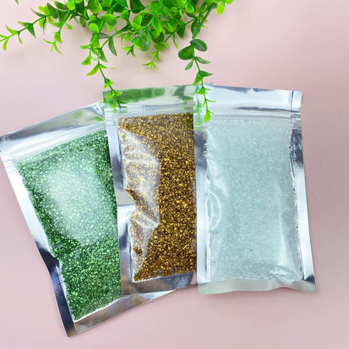 Jmassyang Crushed Glass Irregular Metallic Chips 100g Sprinkles Chunky Glitter for Nail Arts Craft Resin DIY Mobile Phone Case Vase Fillers Jewelr...