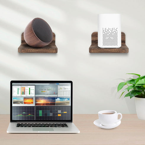 Wall Mounted Speaker Stand Holder Floating Shelf, Monitor Camera Holder Small Shelf for Bluetooth Speaker Webcam Cell Phones Mesh Router Toy Displ...