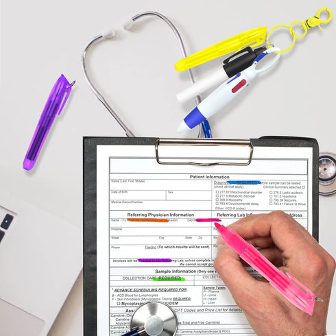 24 pieces Mini Highlighter Nurse Pen Pack Set Nurse Pens for Badge include 6 pieces Tip Highlighter 6 pieces Permanent Marker Pen And 6 pieces Ret...