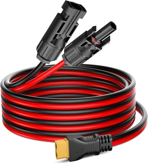 Solar Panel Plug to XT60 Charge Cable, 12AWG(6.5Ft) Solar Extension Cable with Upgraded XT60 Adapter,Solar Connector to XT60 Cable for Ecoflow Riv...
