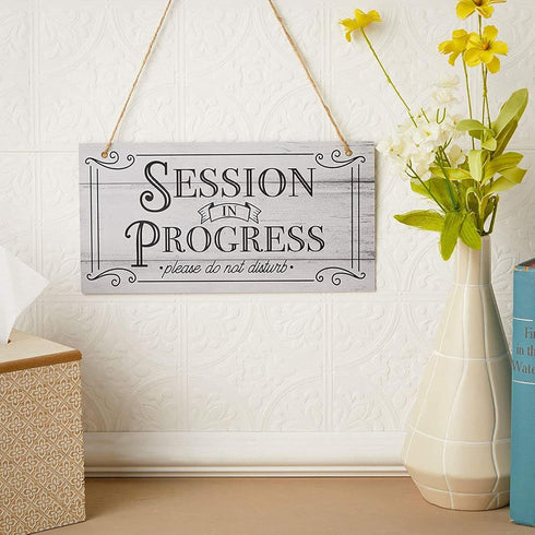 Stockroom Plus In Session Door Sign for Therapists - 5 x 10 in White PVC, 2 Pack - Meeting In Progress & Quiet Please Do Not Disturb Sign...