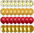 60 Pieces Balloons Red and Gold, 12 Inch Ruby Red Metallic Chrome Gold Pearl Gold Confetti Latex Balloons, Retro Red Gold Party Balloons for Weddi...