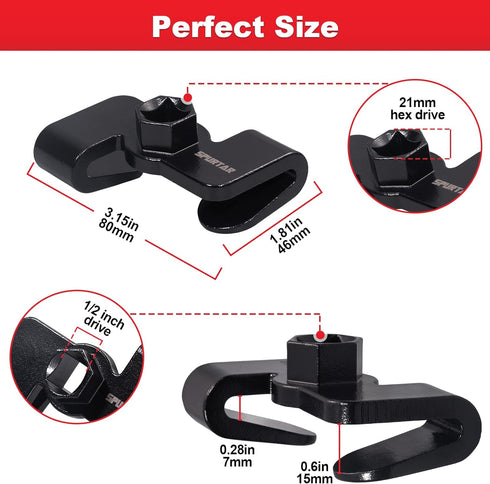 Spurtar Wrench Extender Tool for 1/2" Drive or 21 mm Hex Drive, Wrench Extension Adjustable Wrench Adapter with Heat Treatment for Cheater Bar...