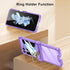 for Samsung Galaxy Z Flip 5 Case Hinge Protection Luxury Soft Transparent with Ring Holder Built-in Screen Protector All-Inclusive Shockproof Case...