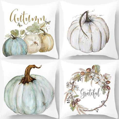 PSDWETS Autumn Decorations Pumpkin Pillow Covers Set of 4 Fall Decor Grateful Thanksgiving Throw Pillow Covers Cushion Cover 18 X 18...