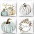 PSDWETS Autumn Decorations Pumpkin Pillow Covers Set of 4 Fall Decor Grateful Thanksgiving Throw Pillow Covers Cushion Cover 18 X 18...
