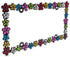 Creathome 3D Shining Daisy Wrenth License Plate Frame from Pure Zinc Alloy Metal Perfect Plate Holder, Matt Black with Colorful Glitter...