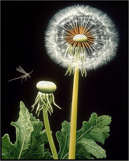 Posterizer 1 pcs-delicate dandelions in nature 4-Floral & Botanical Art-Landscape & Nature Art-Decor for Home & Office- unframed wall art...