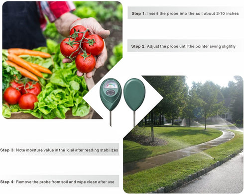 XLUX Long Probe Deep Use Soil Moisture Meter, Water Monitor Indicator Sensor, Hygrometer for Outdoor Indoor Large Pot Plants, Flower, Gardening, F...