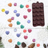 2 PACK Heart Rose Flower Ice Cube Silicone Mold,Diamond Heart Chocolate Candy Silicone Mold for Making Cookies Cakes Mousse Chocolate Ice Cream Je...