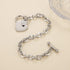 HZMAN Stainless Steel Silver/Rose/18k Gold Plated Zircon Heart Bracelet for Women Girls Romantic Gift Toggle Clasp Link Bracelets...