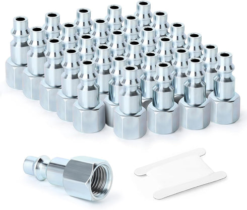 GASHER 1/4-Inch NPT Female Industrial Air Plug, Pneumatic Plugs 300PSI (30-Pack)...