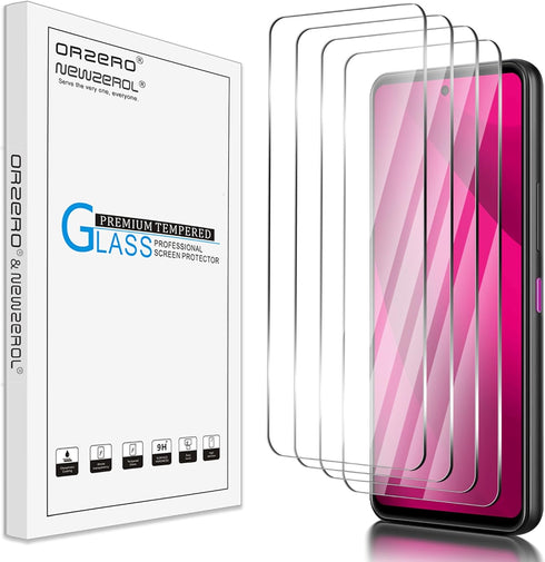 Orzero (4 Pack) Tempered Glass Screen Protector Compatible for T-Mobile REVVL 7 Pro 5G 6.78 inch, Protector De Pantalla 2.5D Arc Edges 9 Hardness ...
