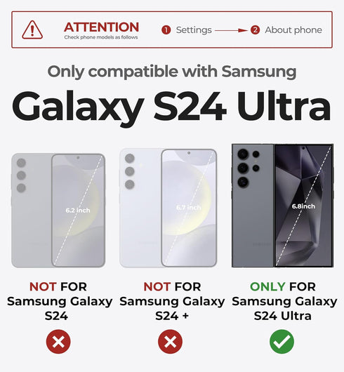 Dexnor for Samsung Galaxy S24 Ultra Case with Built-in Slide Camera Cover & Screen Protector & Kickstand, Shockproof Rugged Case Full-Body Bumper ...