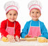 Kids Cooking Baking Set 19Pcs, Kids Chef Role Play Costume Set - Chef Hat and Matching Pink Apron Children Dress up Pretend Gift for 3 4 5 6 7 8 Y...