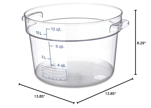 Carlisle FoodService Products Storplus Round Food Storage Container with Stackable Design for Catering, Buffets, Restaurants, Polycarbonate (Pc), ...