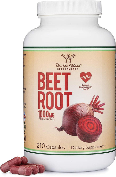 Beet Root Powder Capsules (Organic and Vegan) (210 Count, 1,000mg Per Serving) - Super Food from Beets with High Nitrate for Overall Health Suppor...