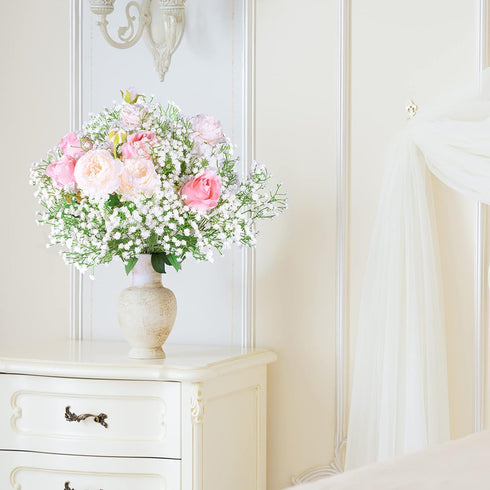 Babys Breath Artificial Flowers,12 Pcs Gypsophila Real Touch Flowers for Wedding Party Home Garden Decoration...