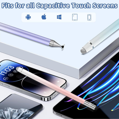 Stylus (3 Pcs), 3-in-1 Stylus Pen for Touchscreen, High Precision and Sensitivity, Compatible with iPhone/Android Tablets and All Touch Screens...