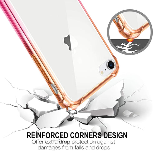 SALAWAT for iPhone SE 2020 Case, iPhone 7 Case, Clear iPhone 8 Case Cute Anti Scratch Slim Phone Case Cover TPU Bumper Hard PC Back Shockproof Pro...