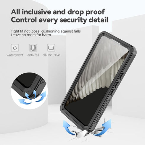 IP68 Waterproof Case for Google Pixel 8, 100% passed The waterproof quality test,360° full-enclosure design,dustproof, underwater phone case,Black...