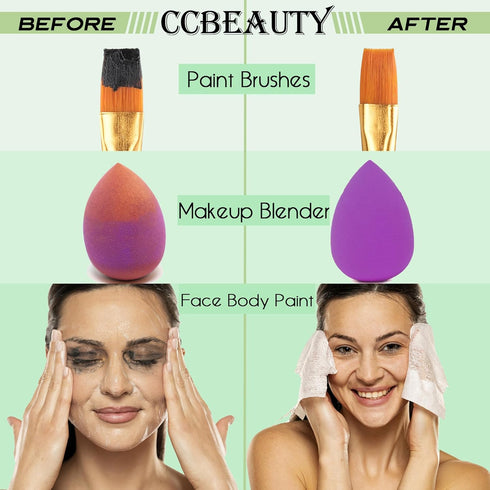 CCbeauty Paint Brush Cleaner, Reconditioner and Restorer - Fast Remove Oil Water-Based Face Paint Brushes, Airbrushes, Acrylic, Watercolor, Makeup...