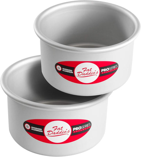 Fat Daddio's Anodized Aluminum Round Cake Pans, 2 Piece Set, 5 x 3 Inch...