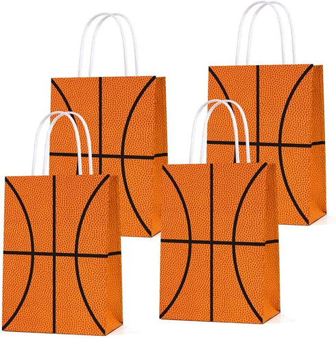 16 PCS Basketball Party Gift Bags for Basketball Party Supplies Birthday Decor Decorations, Party Favor Goody Treat Candy Bag Basketball Pattern G...