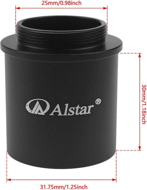 Alstar C Mount to 1.25" Video Camera Barrel Adapter Telescope Astrophotography - for one C-Mount (male thread) to 1.25" eyepiece convertor for tel...
