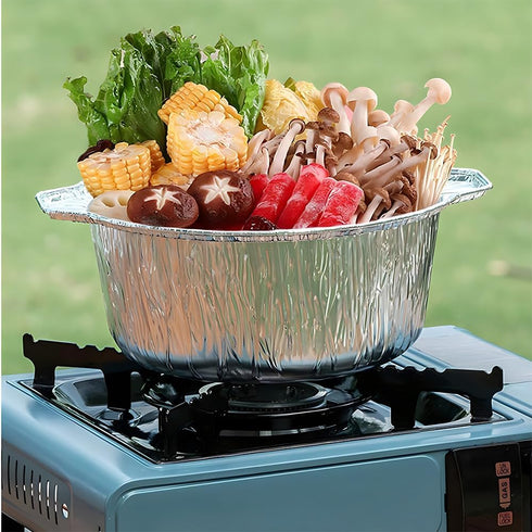 Bluesky Premium Disposable Aluminum Pots with Lid-(Pack of 3) -Ideal for Cooking & Storage, Extra Small, Silver...