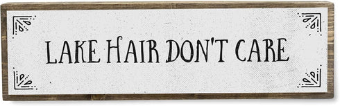 Lake Wood Signs (Medium - Wood And Metal, Lake Hair Don’t Care)...