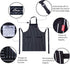Aprons for Women and Men, Kitchen Chef Apron with 3 Pockets and 40" Long Ties, Adjustable Bib Apron for Cooking, Serving - 32" x 28" - Black/White...
