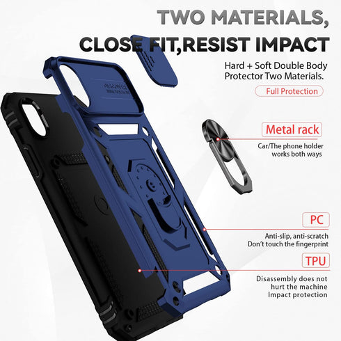 Hitaoyou iPhone xr case with Camera Cover,iPhone xr Phone Case, iPhone xr case with Kickstand Military Grade Shockproof Heavy Duty Protective with...