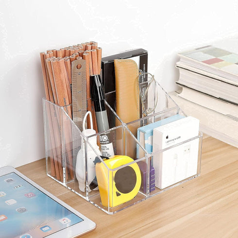 Yesesion Clear Pen Holder, Pen Organizer for Desk, Pencil Cup for Home Office, School Supplies, Art Stationery, Desktop Storage and Accessorizes f...