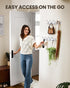 AMADA HOMEFURNISHING Coat Rack Wall Mount 2 Pack, Wall Hooks for Coats, Hats - White...