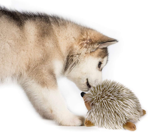 Pawaboo Plush Dog Toy, Non-Toxic Super Soft Faux-Fur Hedgehog Dog Toy Squeak Aninal Toy Stuffed Biting Training Playing Toys for Dog Puppy, Brown...