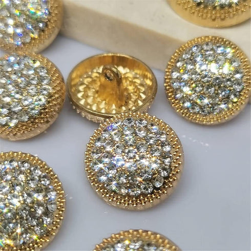vingol 10PCS Round Metal Rhinestone Buttons For Clothing DIY Sewing Accessories Wedding Decaration Wholesale Luxury Fashion Decor Button...